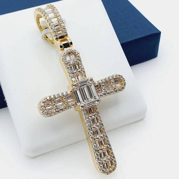 14K Gold Plated Cubic Zircon Pendant, EVBRS512 - Picture 3 of 9